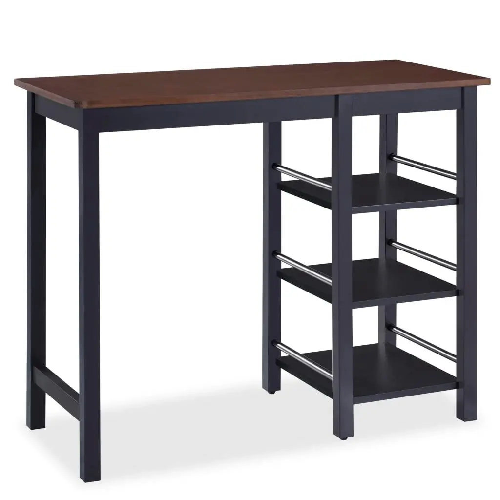 Bar Set 3 Pieces MDF Black 245363