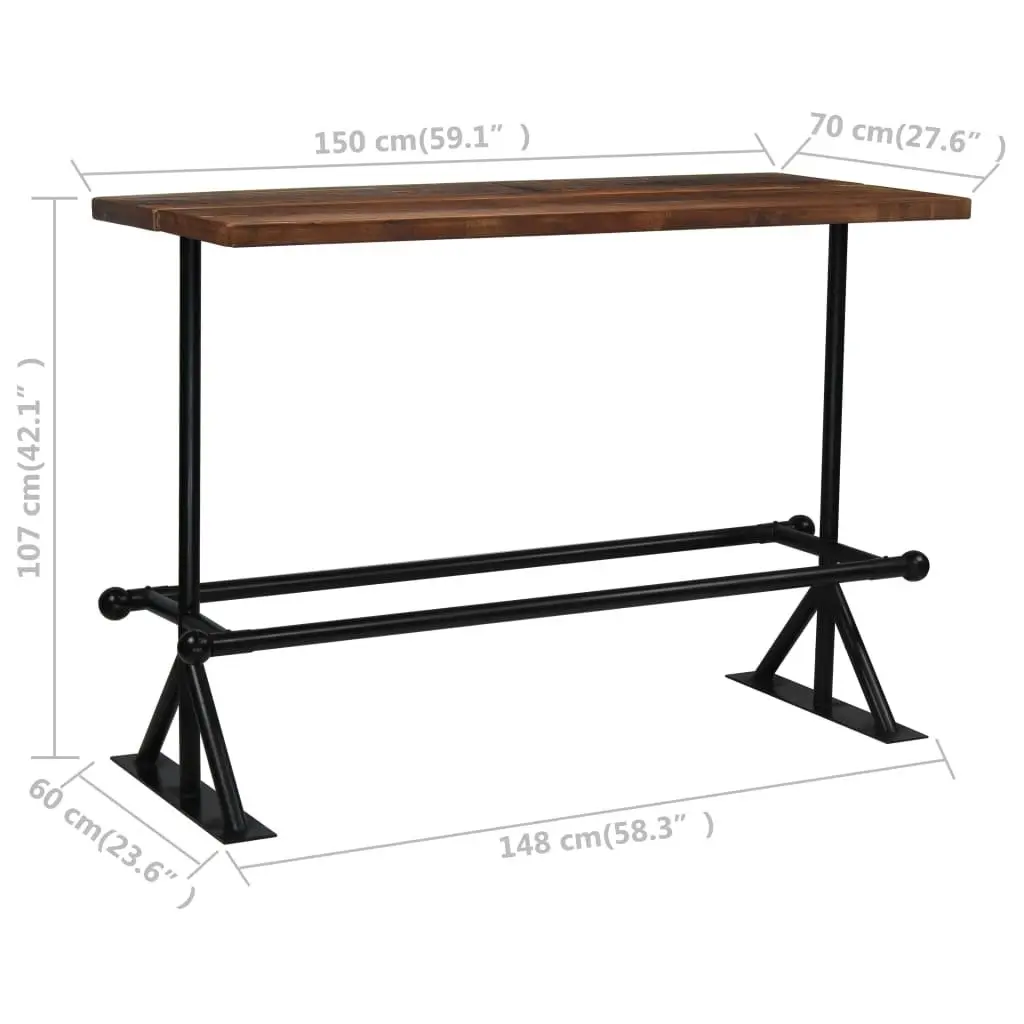 Bar Set 7 Piece Solid Reclaimed Wood 245396