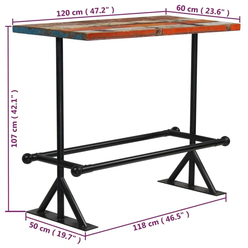 Bar Set 5 Piece Solid Reclaimed Wood Multicolour 245399