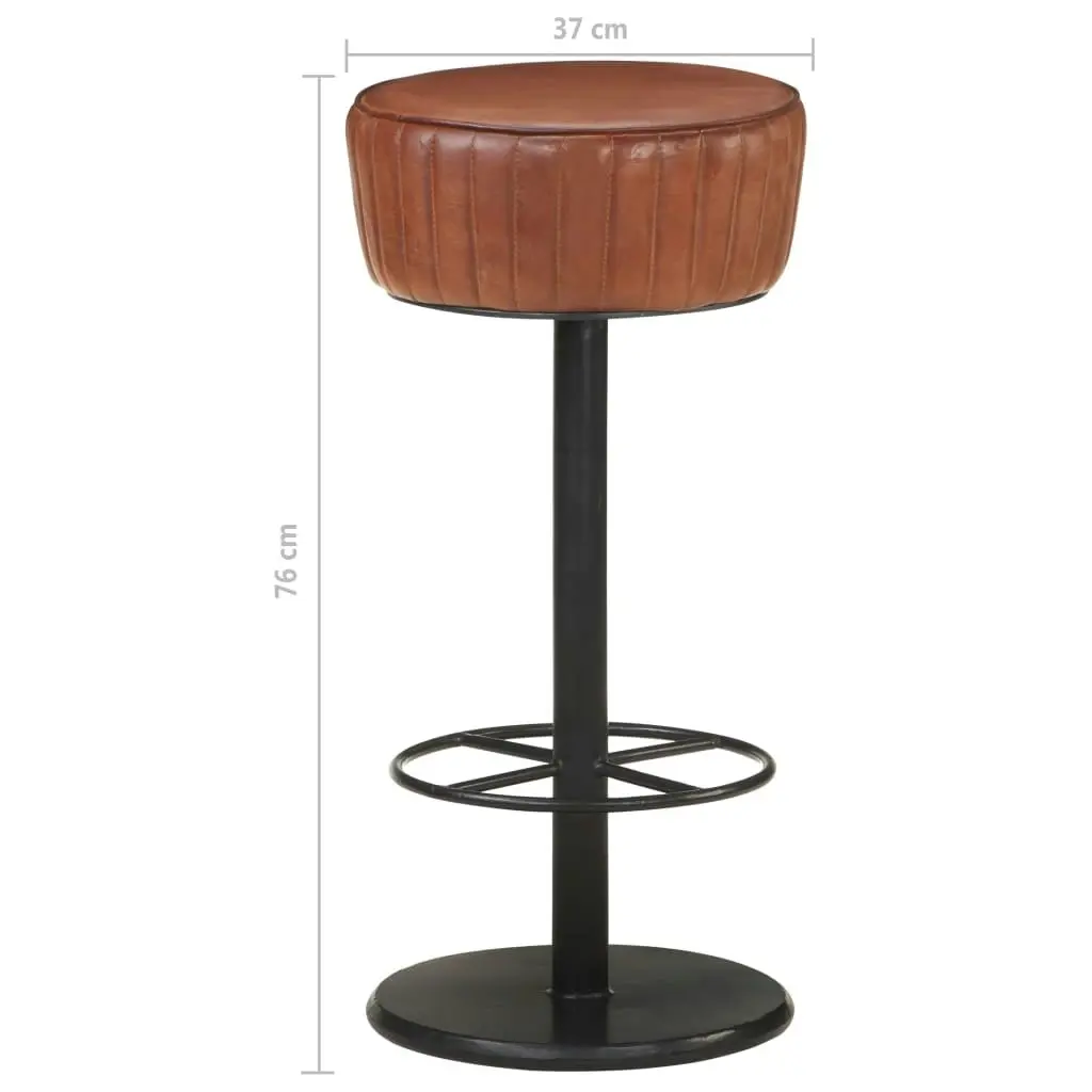 Bar Stool Brown Real Leather 321871