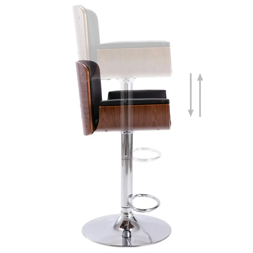 Bar Stool Black Faux Leather 287375