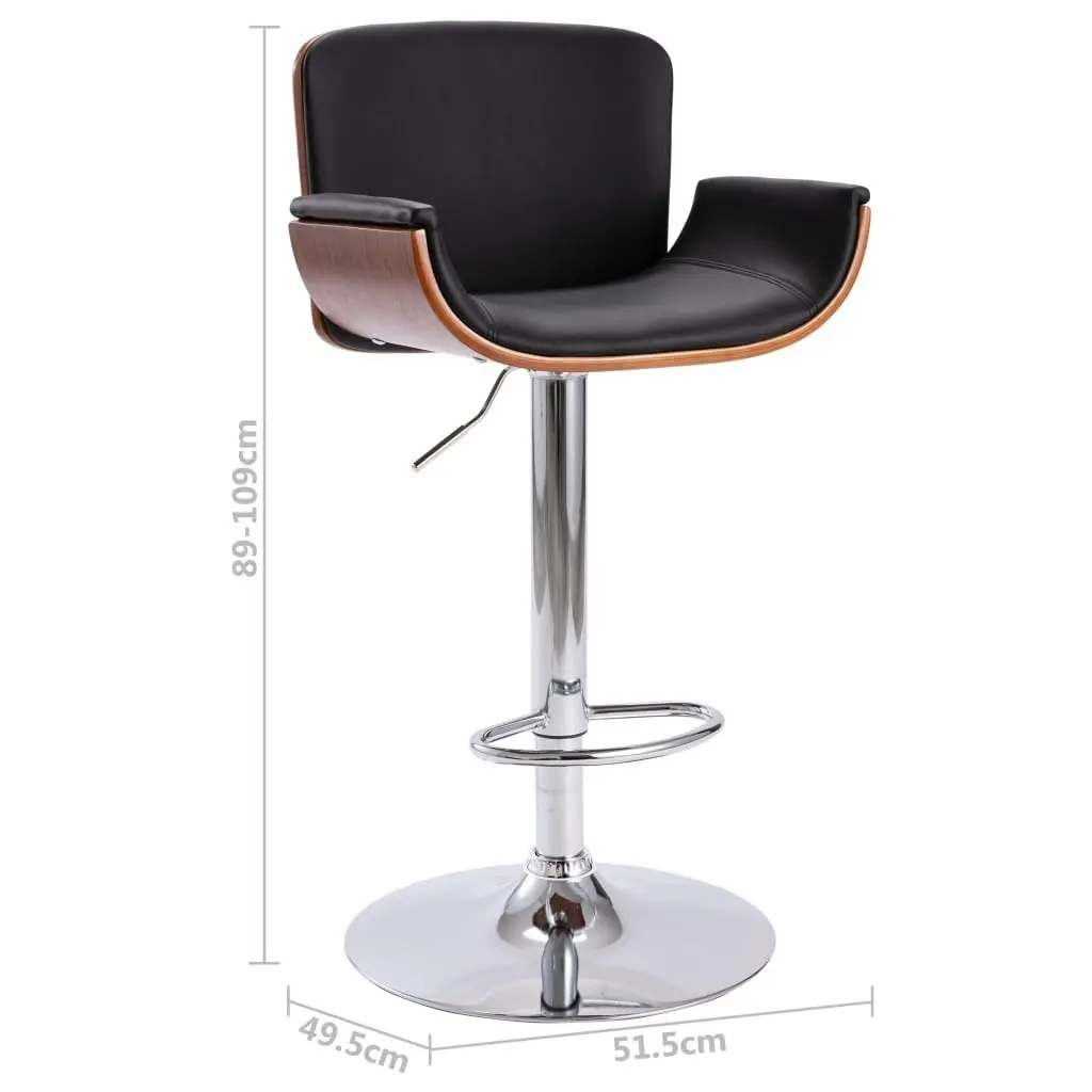 Bar Stool Black Faux Leather 287375