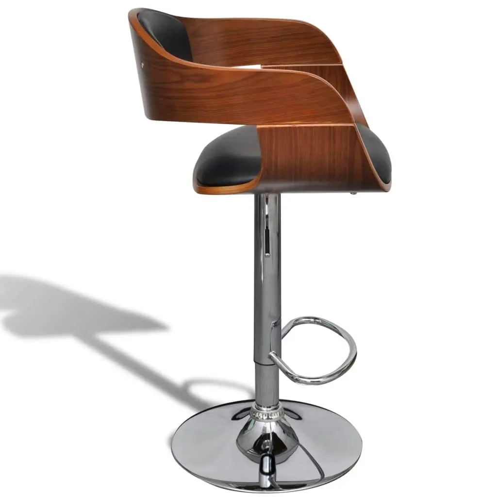 Bar Stool Bent Wood and Faux Leather 241053