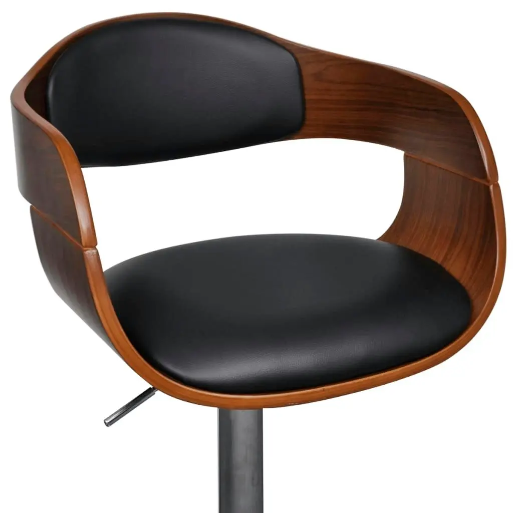 Bar Stool Bent Wood and Faux Leather 241053