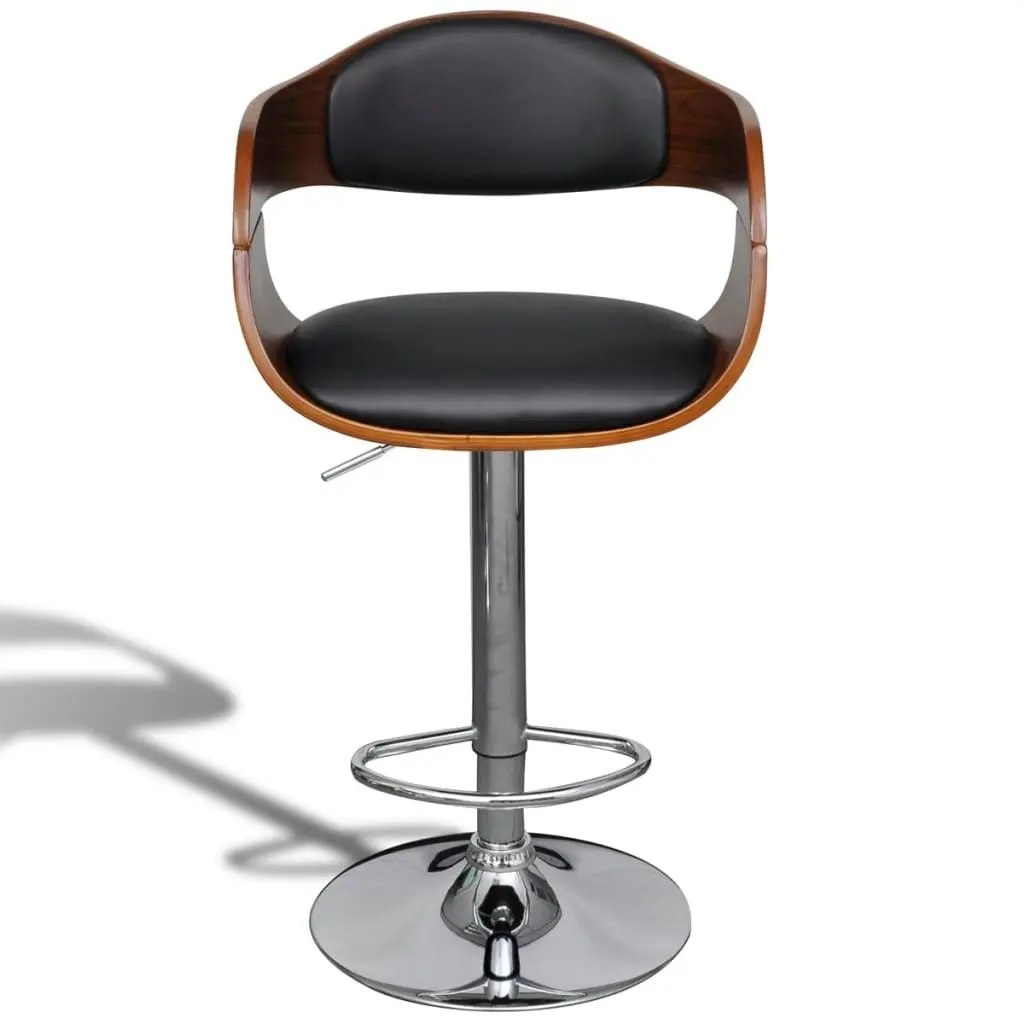 Bar Stool Bent Wood and Faux Leather 241053