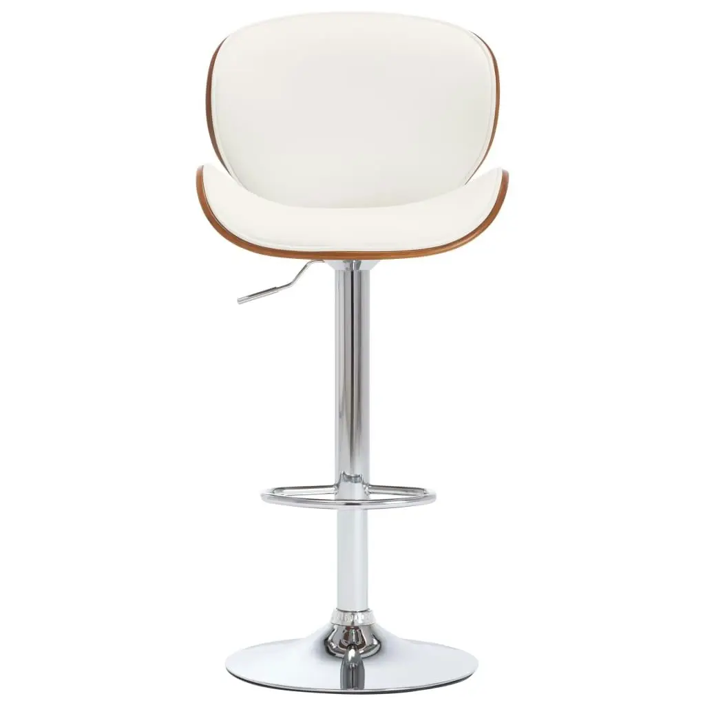 Bar Stool White Faux Leather 287410