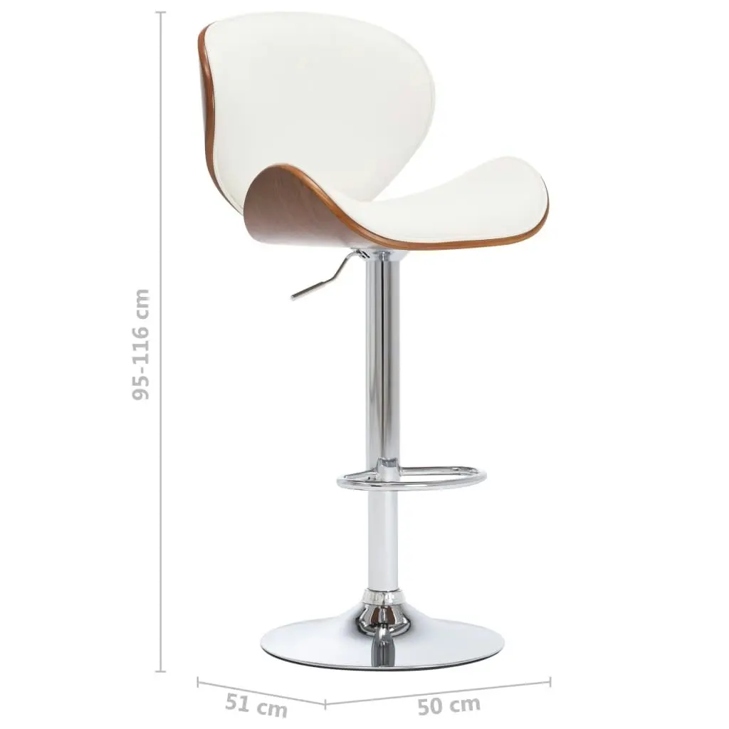 Bar Stool White Faux Leather 287410