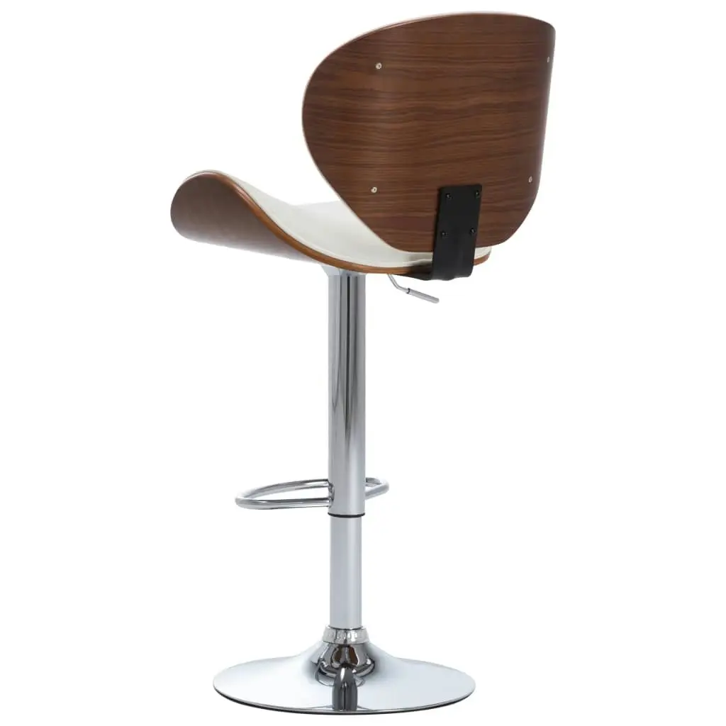 Bar Stool White Faux Leather 287410