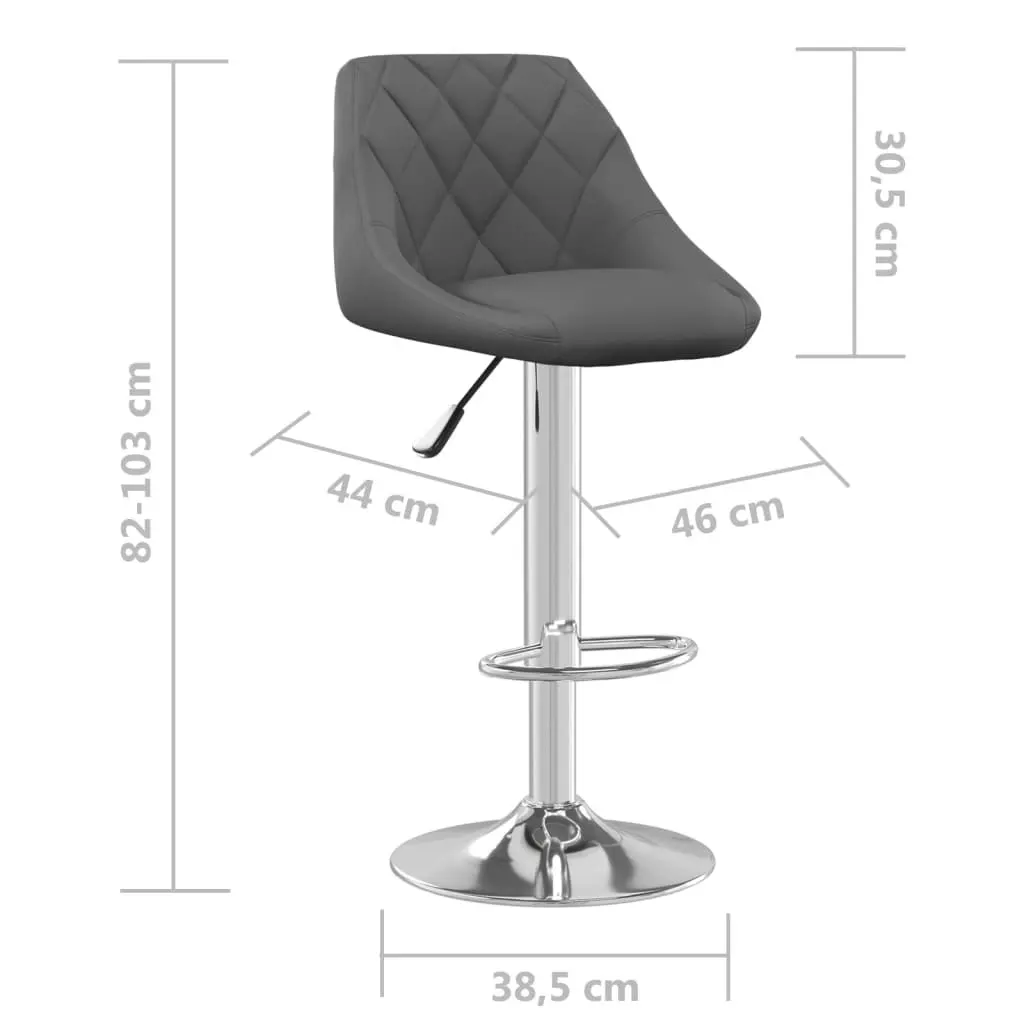 Bar Stool 2 Pcs Dark Grey Velvet 335306