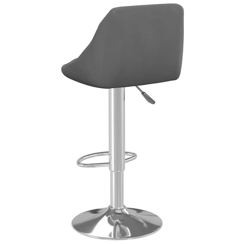 Bar Stool 2 Pcs Dark Grey Velvet 335306