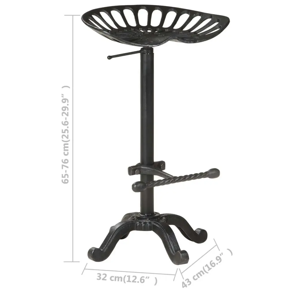 Bar Stool Black Cast Iron 321044