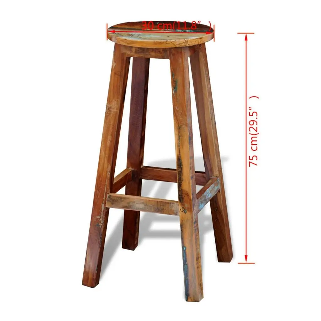 Bar Stool Solid Reclaimed Wood 241647