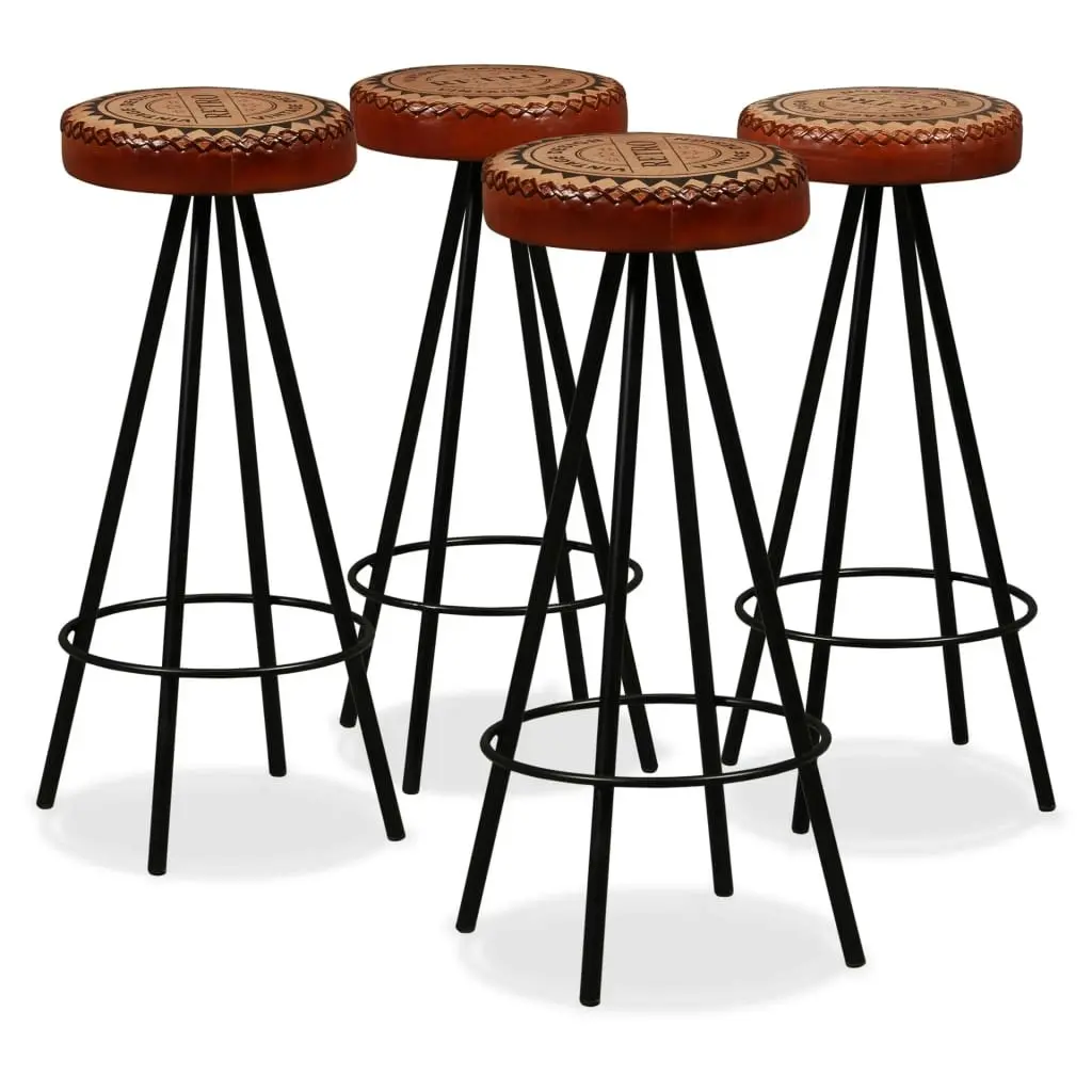 Bar Set 5 Pieces Solid Wood Reclaimed. Genuine Leather & Canvas 275144