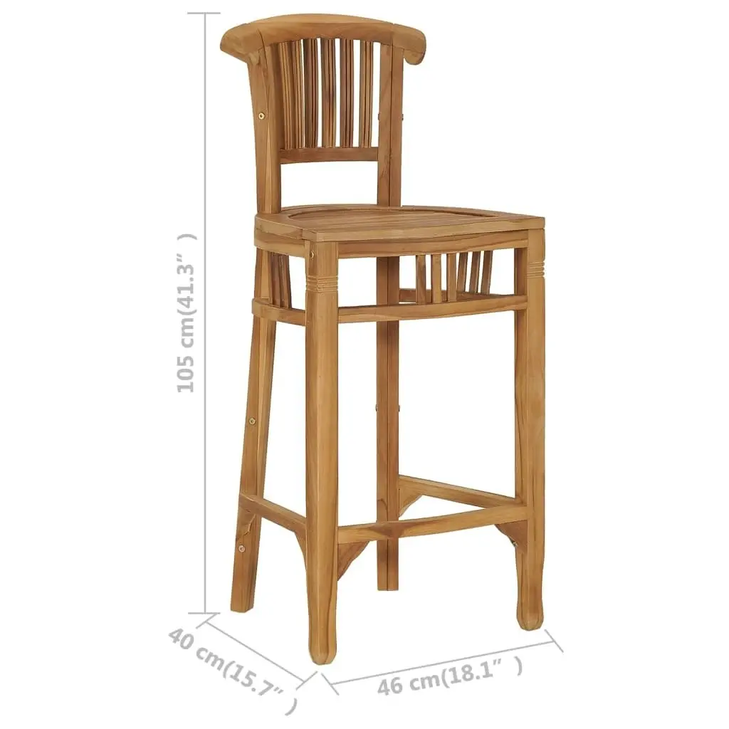 Bar Stool Solid Teak Wood 49428