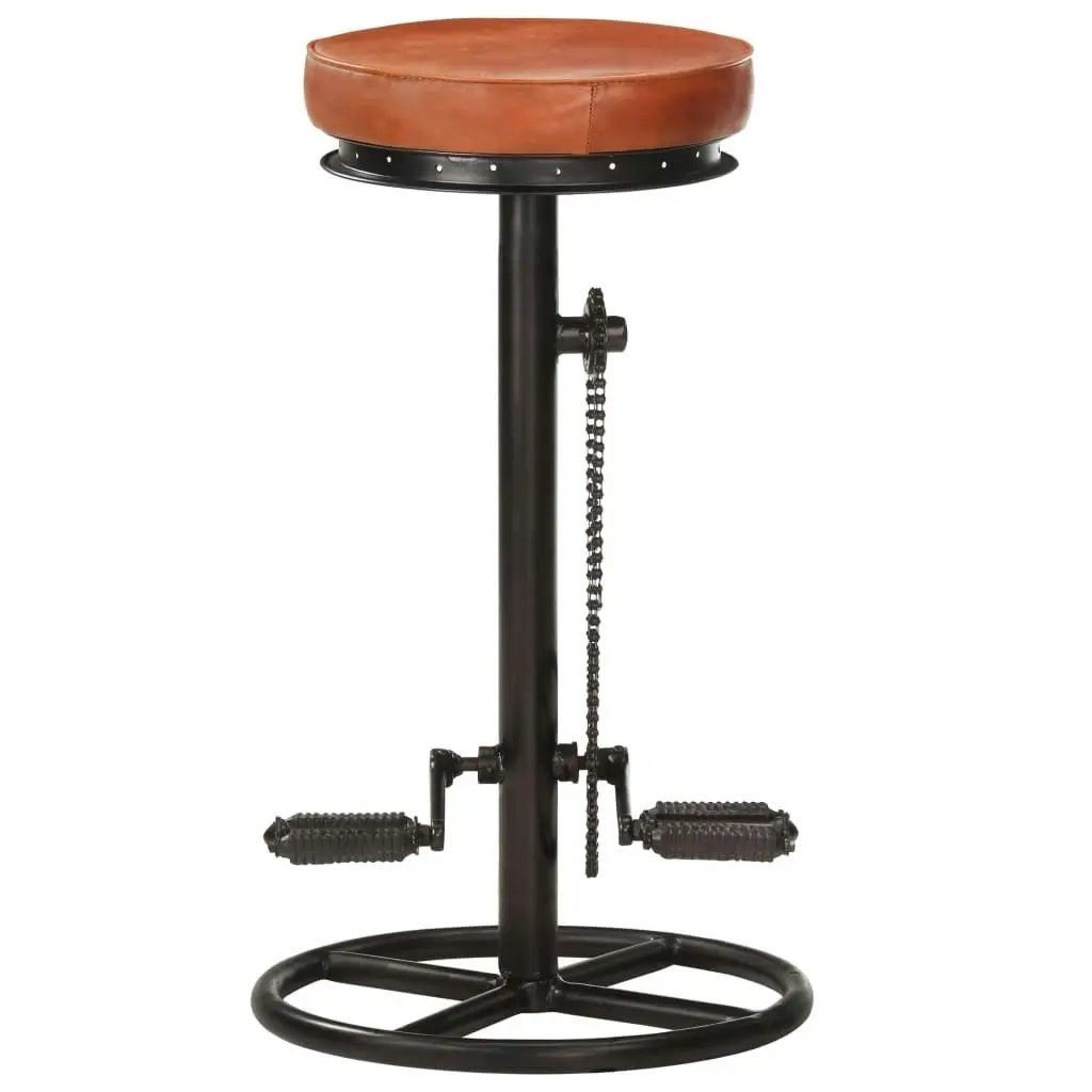 Bar Stools 2 pcs Black and Brown Real Goat Leather 286967