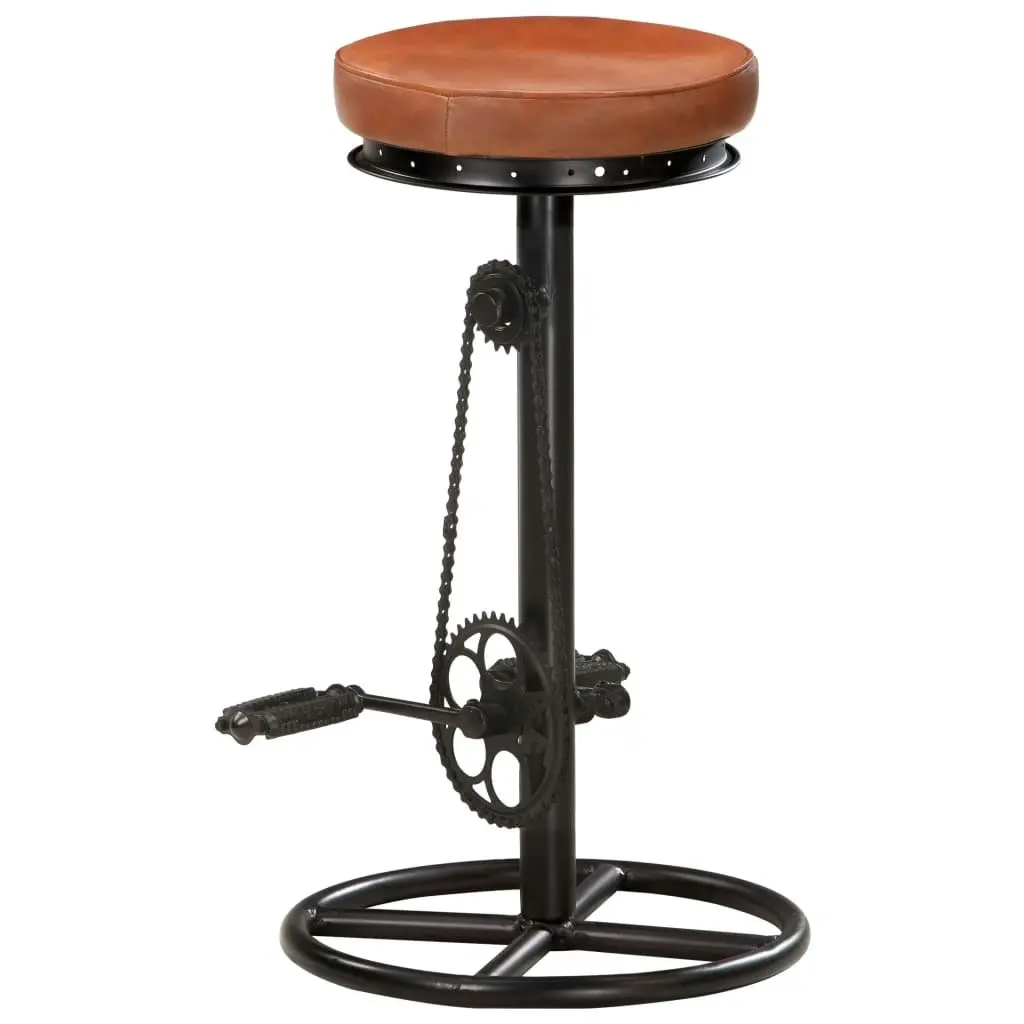 Bar Stools 2 pcs Black and Brown Real Goat Leather 286967