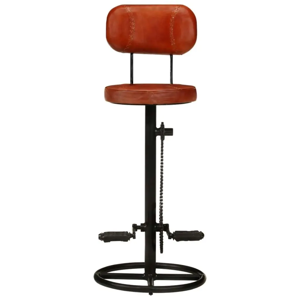 Bar Stools 2 pcs Black and Brown Real Goat Leather 338215