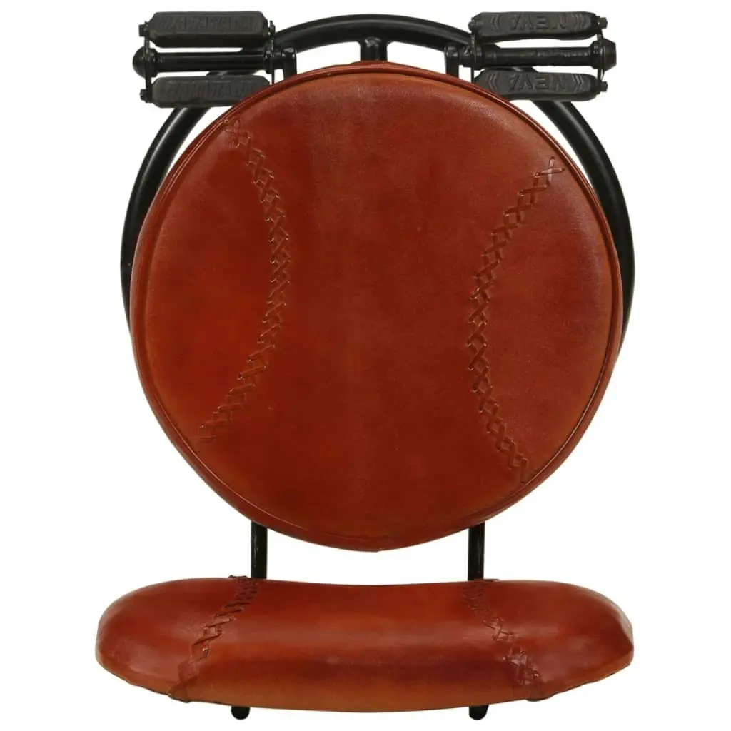 Bar Stools 2 pcs Black and Brown Real Goat Leather 338215