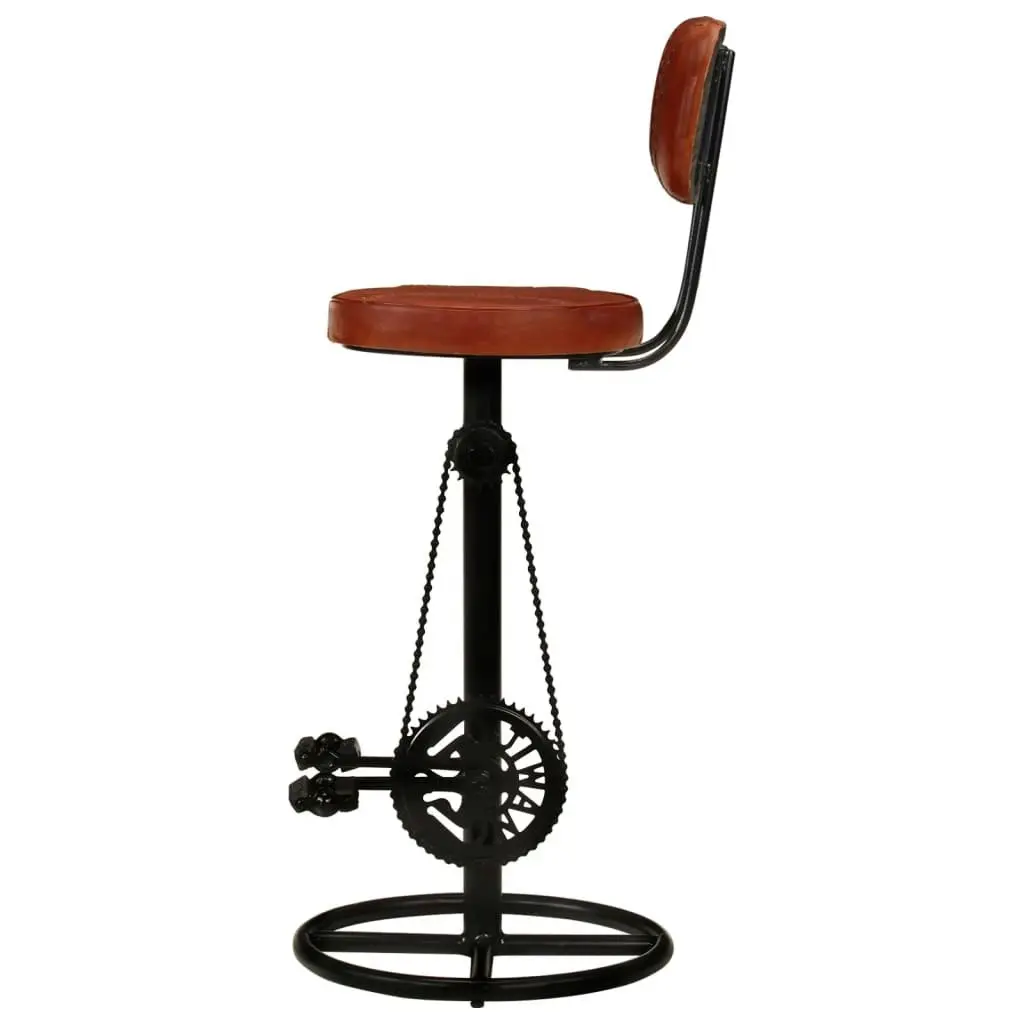 Bar Stools 2 pcs Black and Brown Real Goat Leather 338215