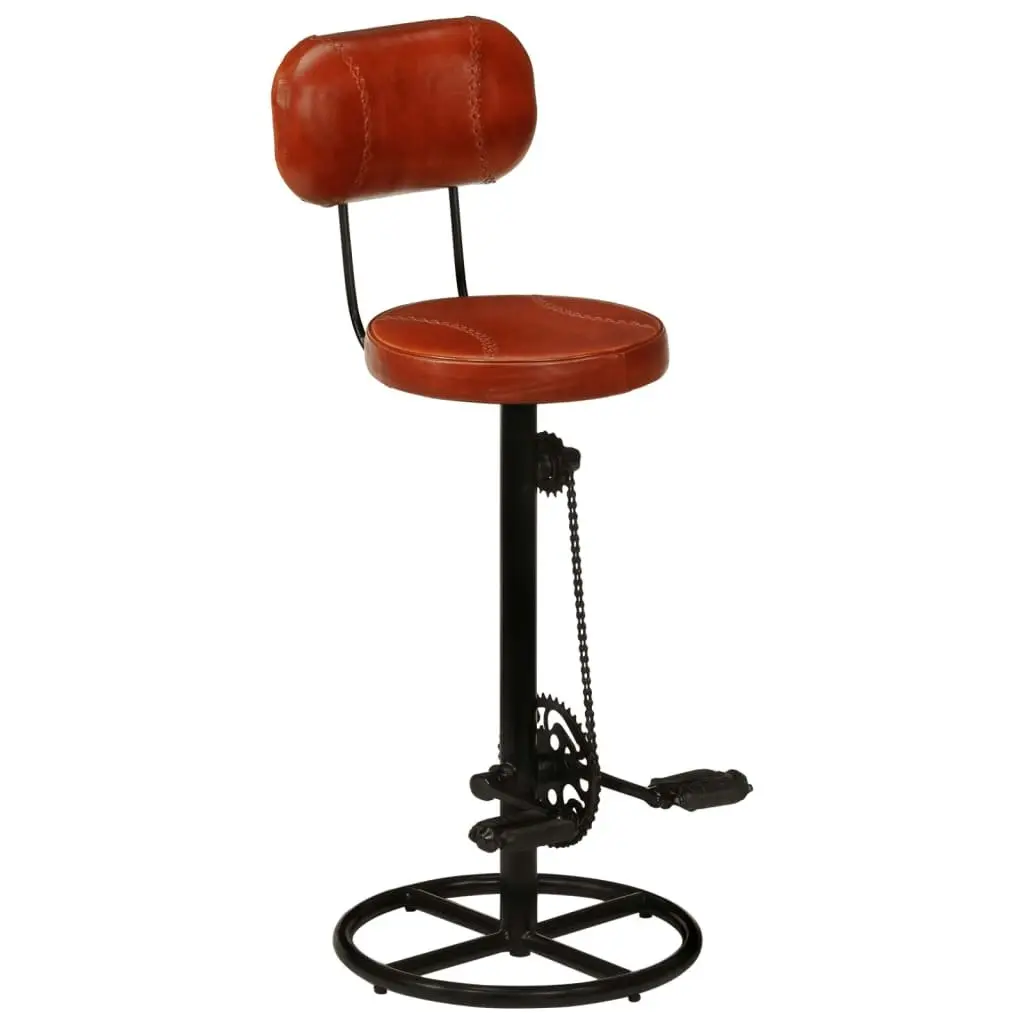 Bar Stools 2 pcs Black and Brown Real Goat Leather 338215