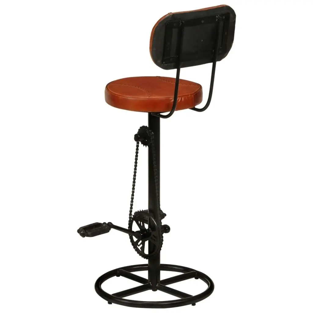 Bar Stools 2 pcs Black and Brown Real Goat Leather 338215