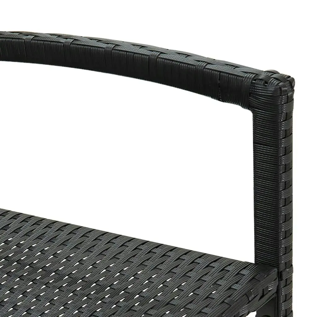 Bar Stools 4 pcs Black Poly Rattan 362584