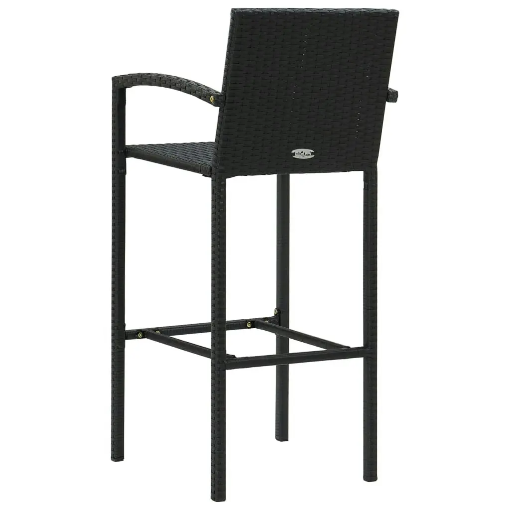 Bar Stools 4 pcs Black Poly Rattan 362584