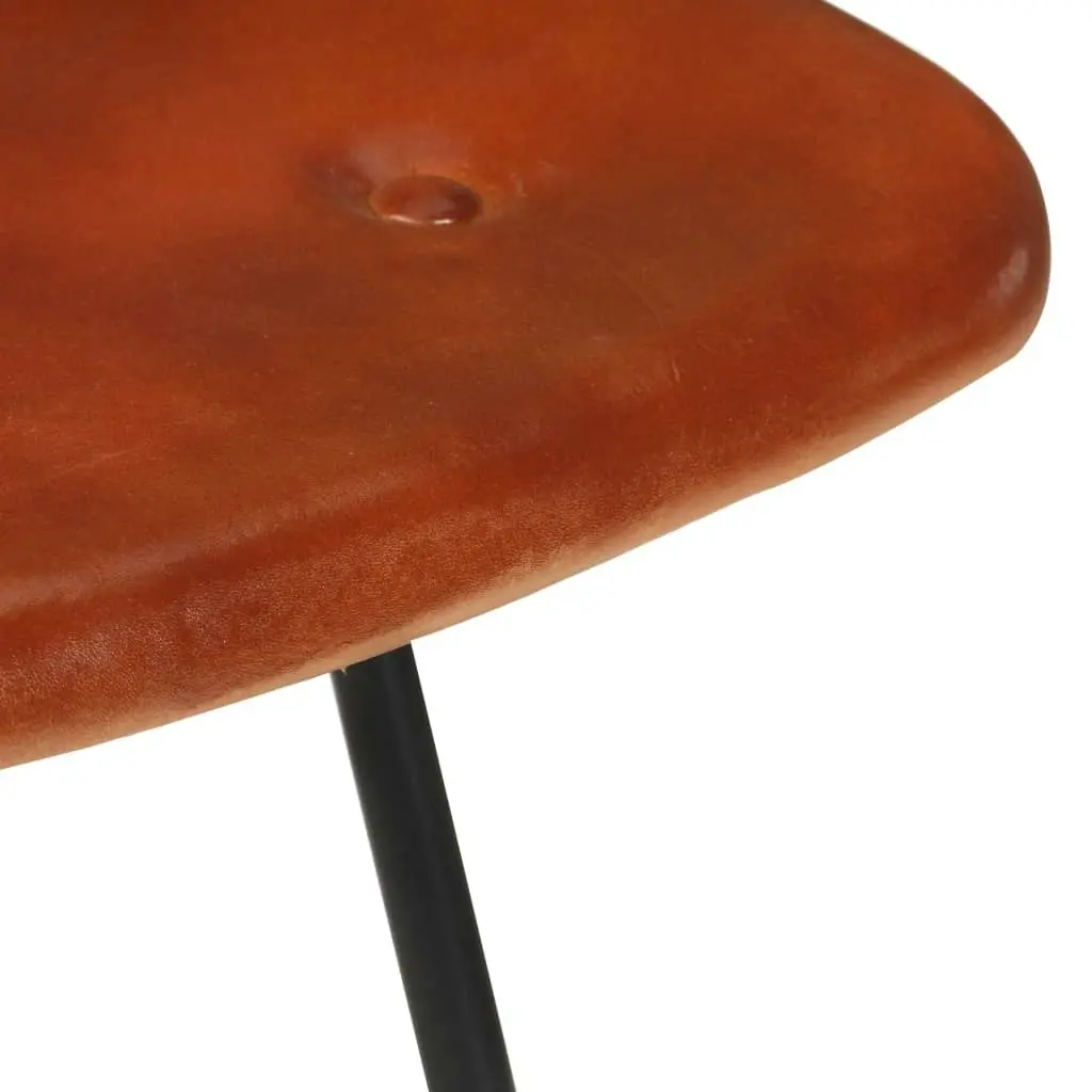 Bar Stools 2 pcs Brown Real Leather 320643