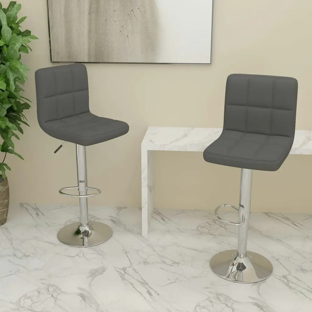 Bar Stools 2 pcs Dark Grey Fabric 334240