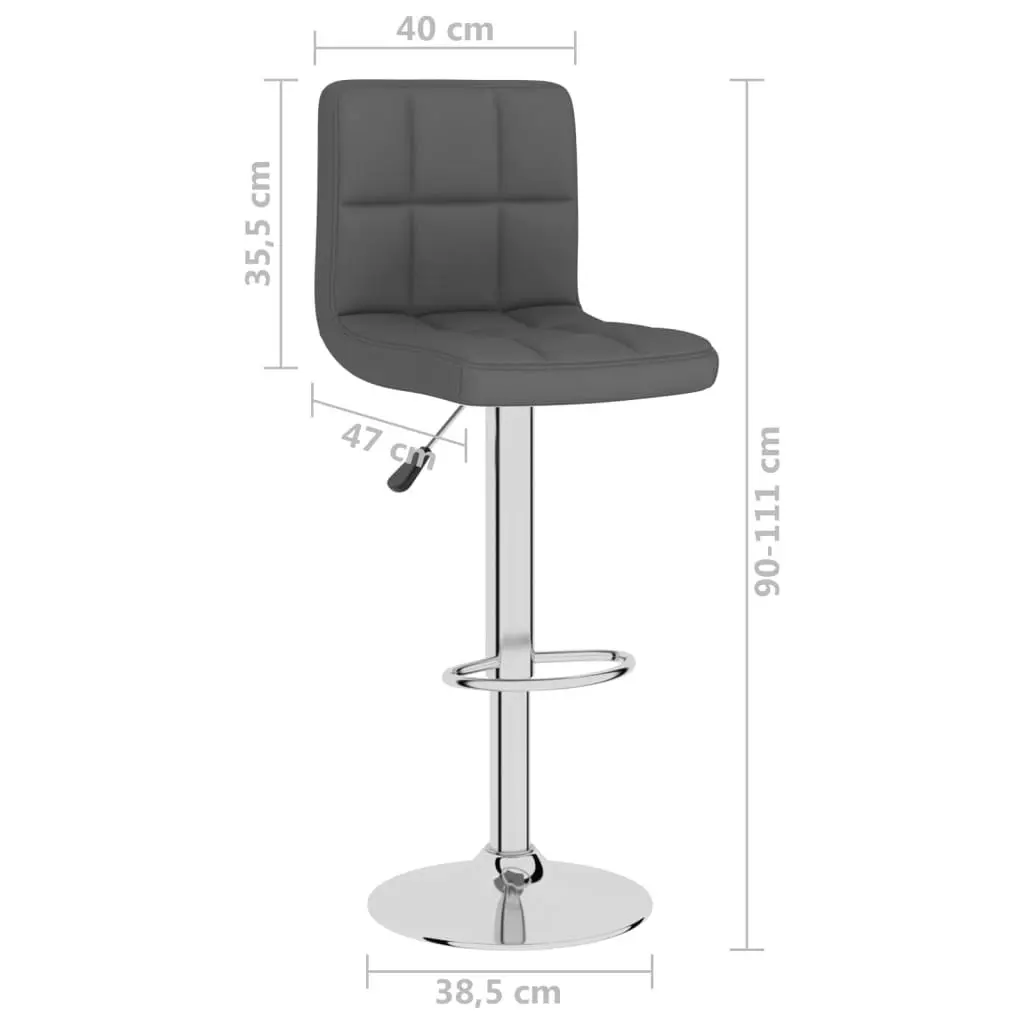 Bar Stools 2 pcs Dark Grey Fabric 334240