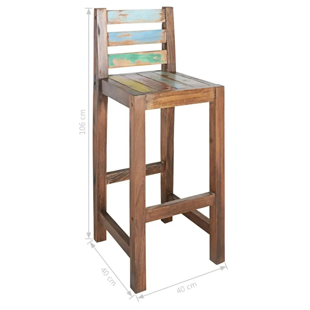 Bar Stools 2 pcs Solid Reclaimed Wood 245800