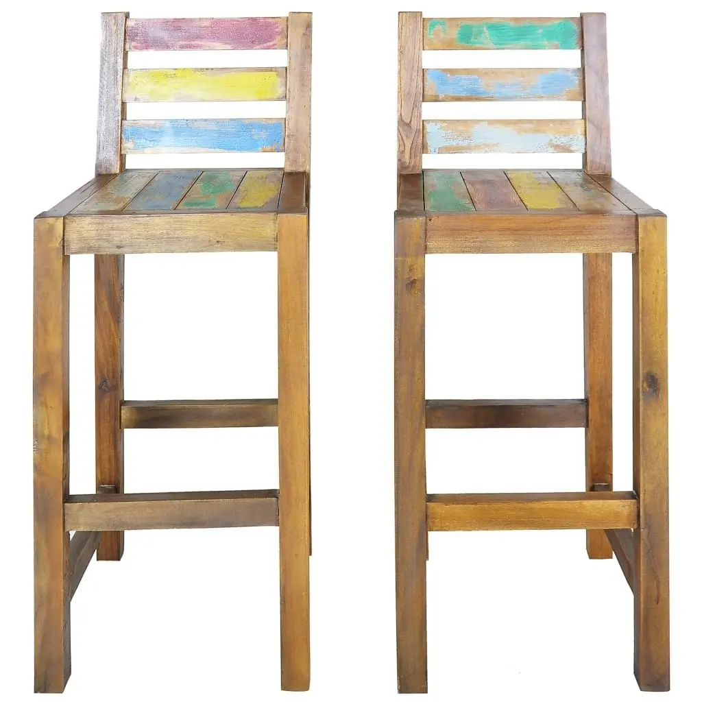 Bar Stools 2 pcs Solid Reclaimed Wood 245800