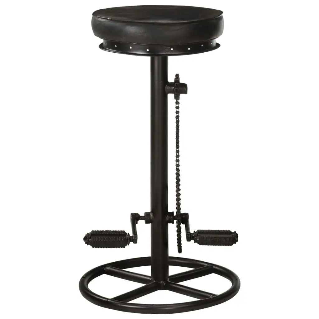 Bar Stools 2 pcs Black Real Goat Leather 286968