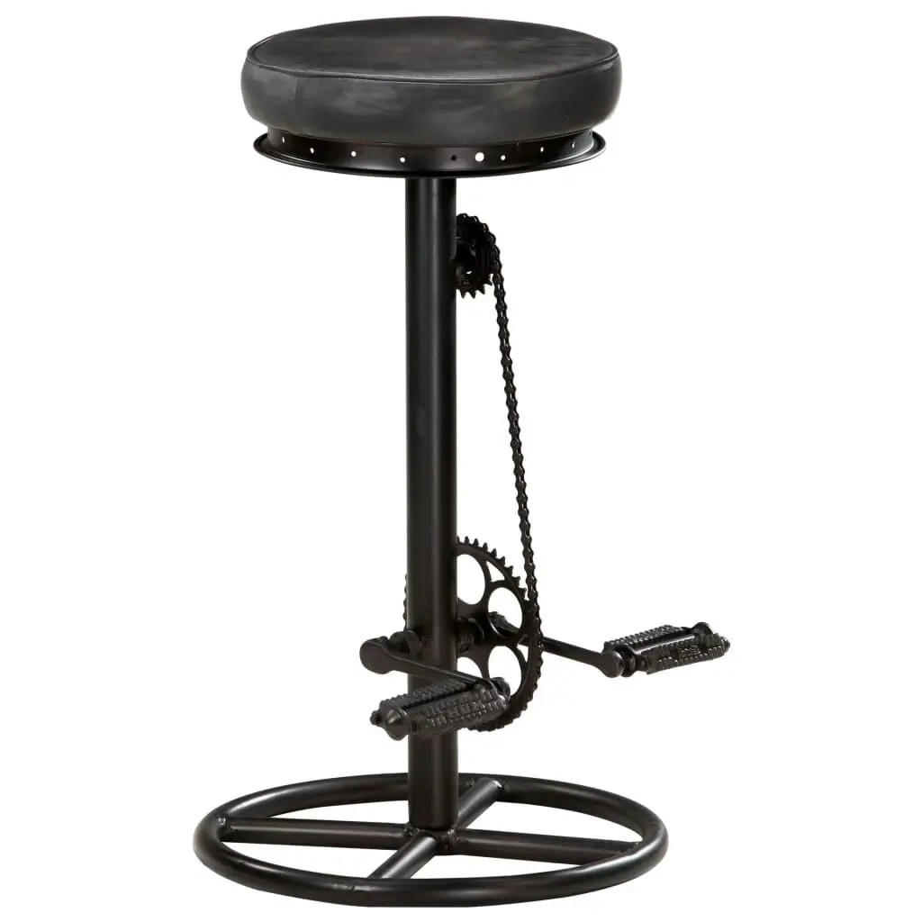 Bar Stools 2 pcs Black Real Goat Leather 286968