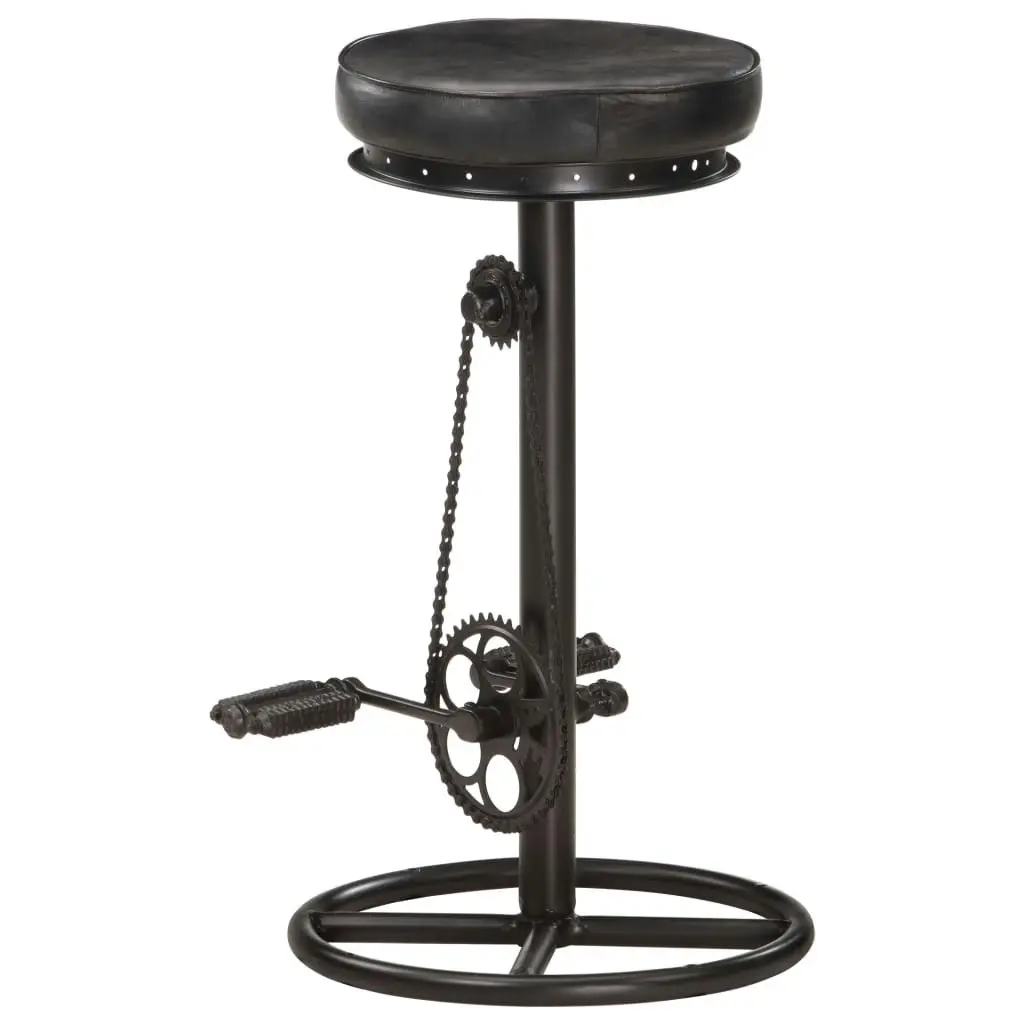 Bar Stools 2 pcs Black Real Goat Leather 286968