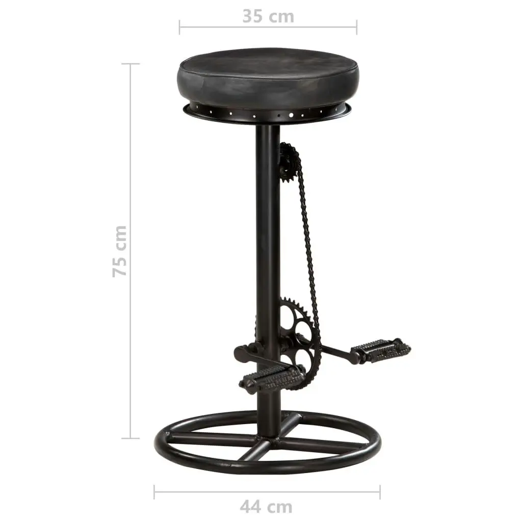 Bar Stools 2 pcs Black Real Goat Leather 286968