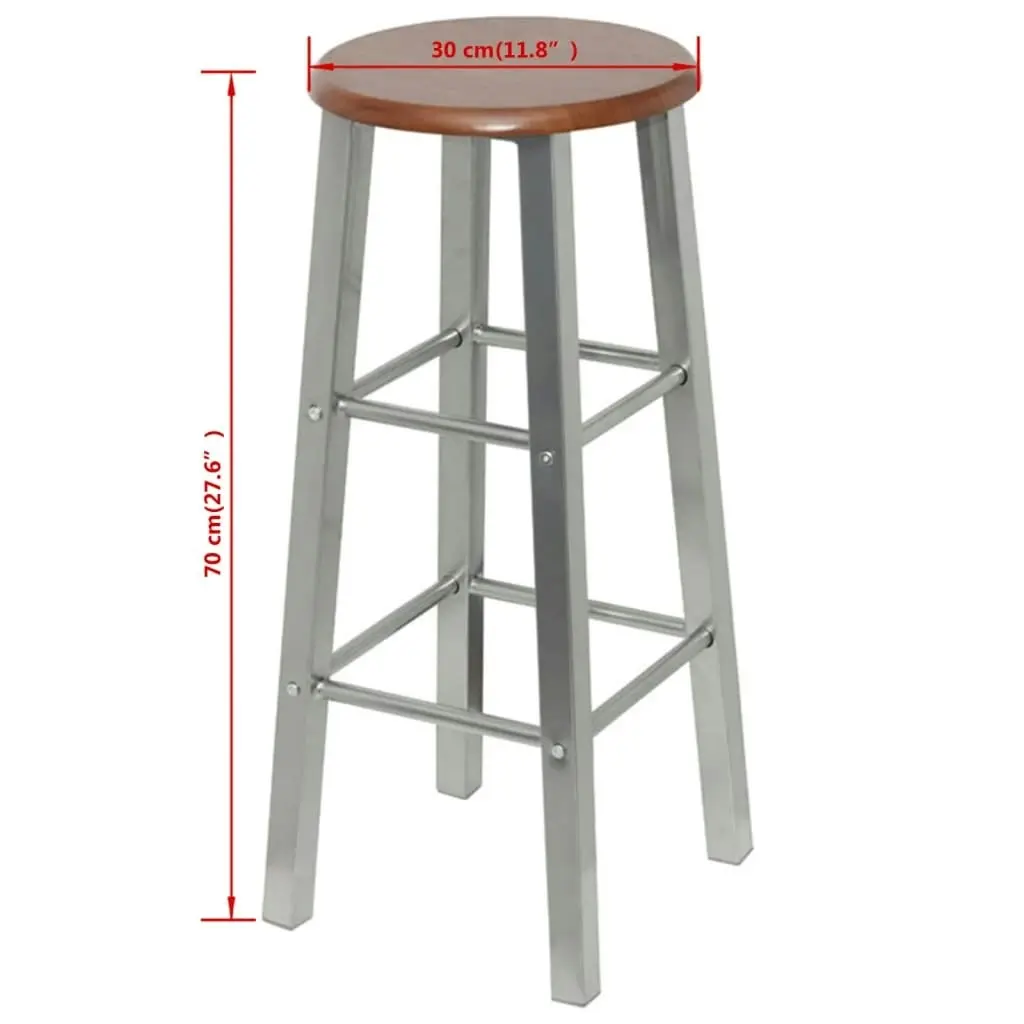 Bar Stools 2 pcs Metal with MDF Seat 60562