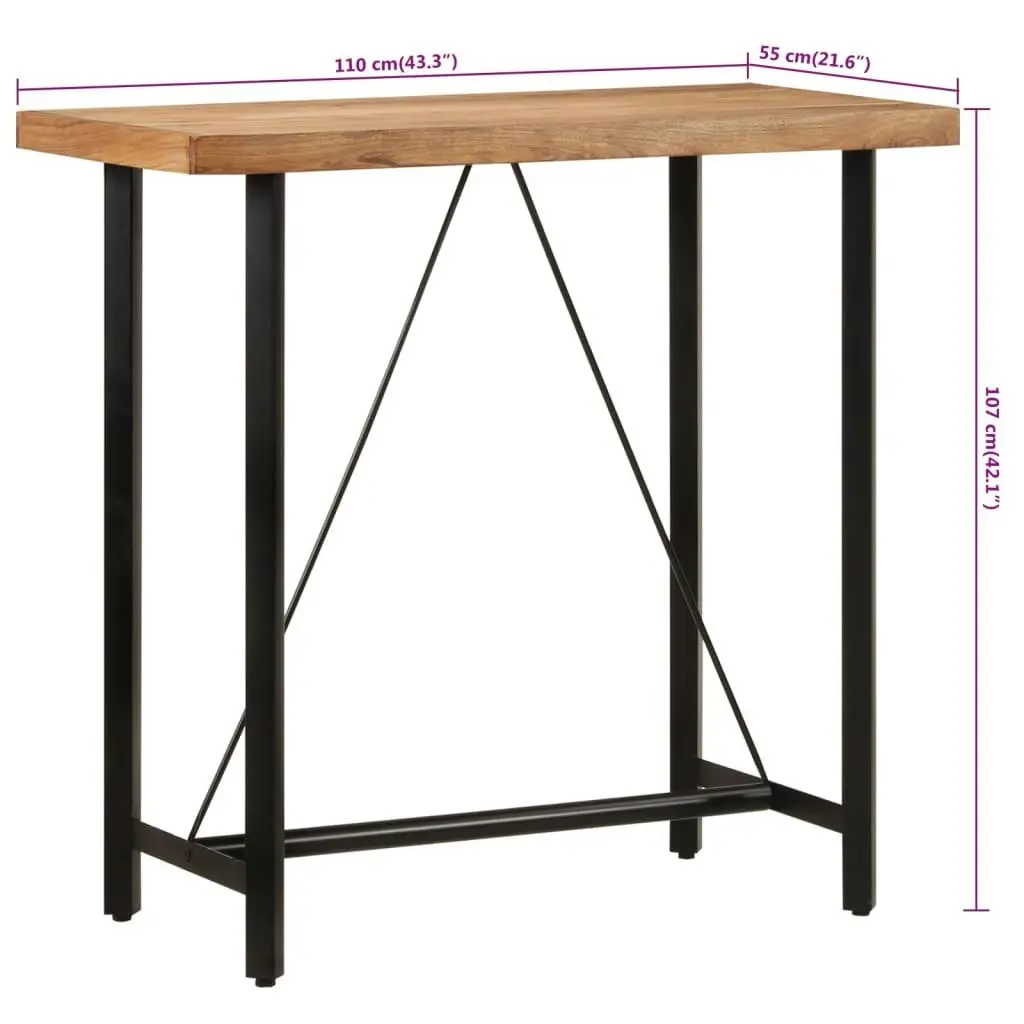 Bar Table 110x55x107 cm Solid Wood Acacia and Iron 356370