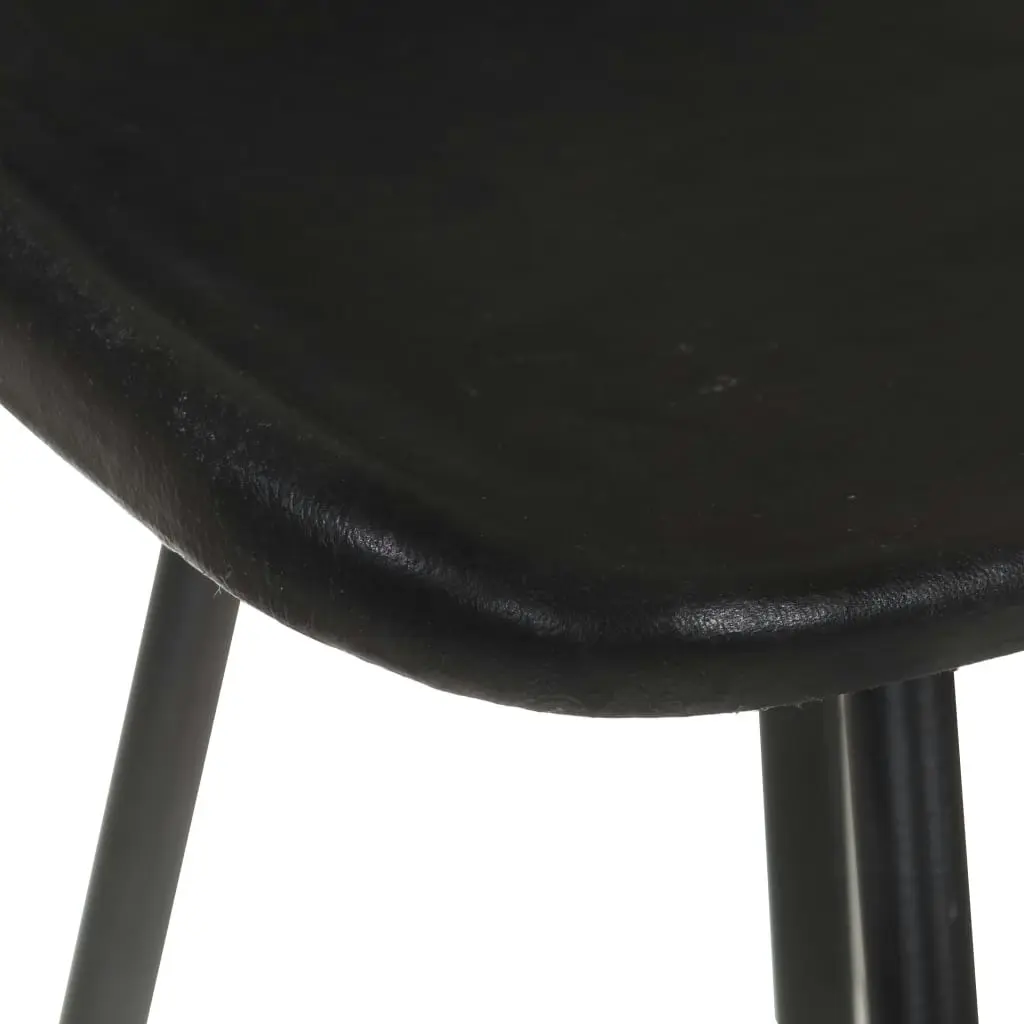 Bar Stools 2 pcs Black Real Leather 320641