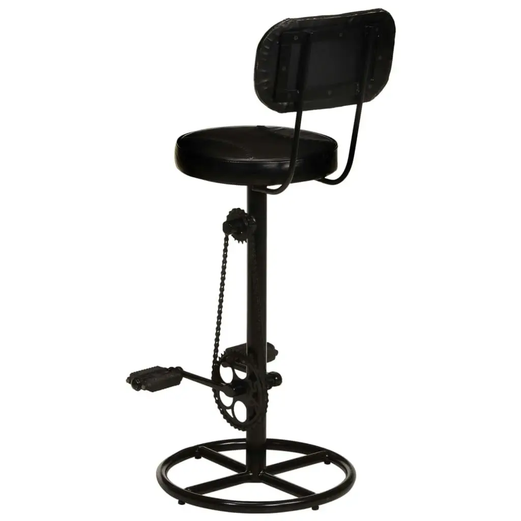 Bar Stools 2 pcs Black Real Goat Leather 338216