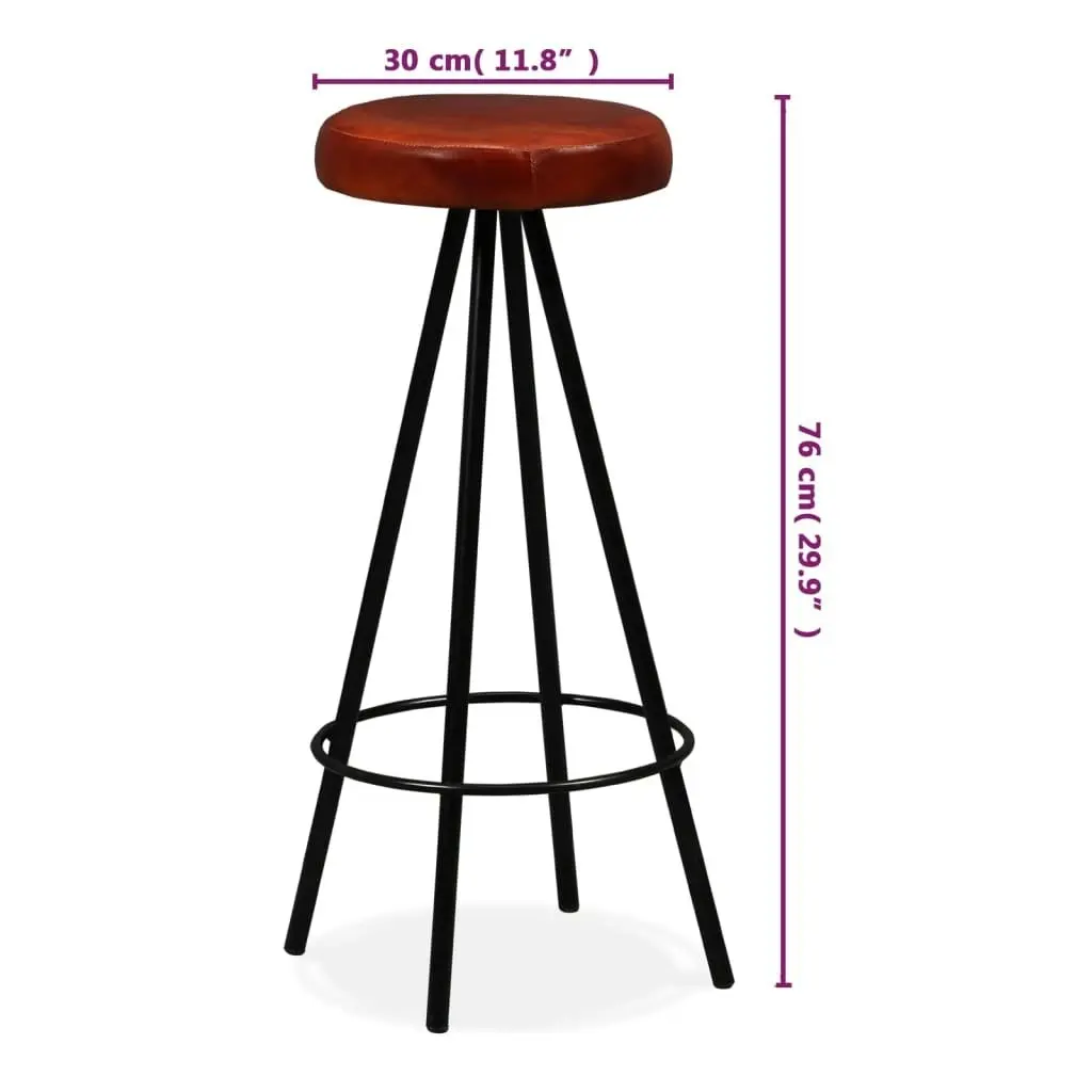 Bar Stools 4 pcs Real Leather 245444