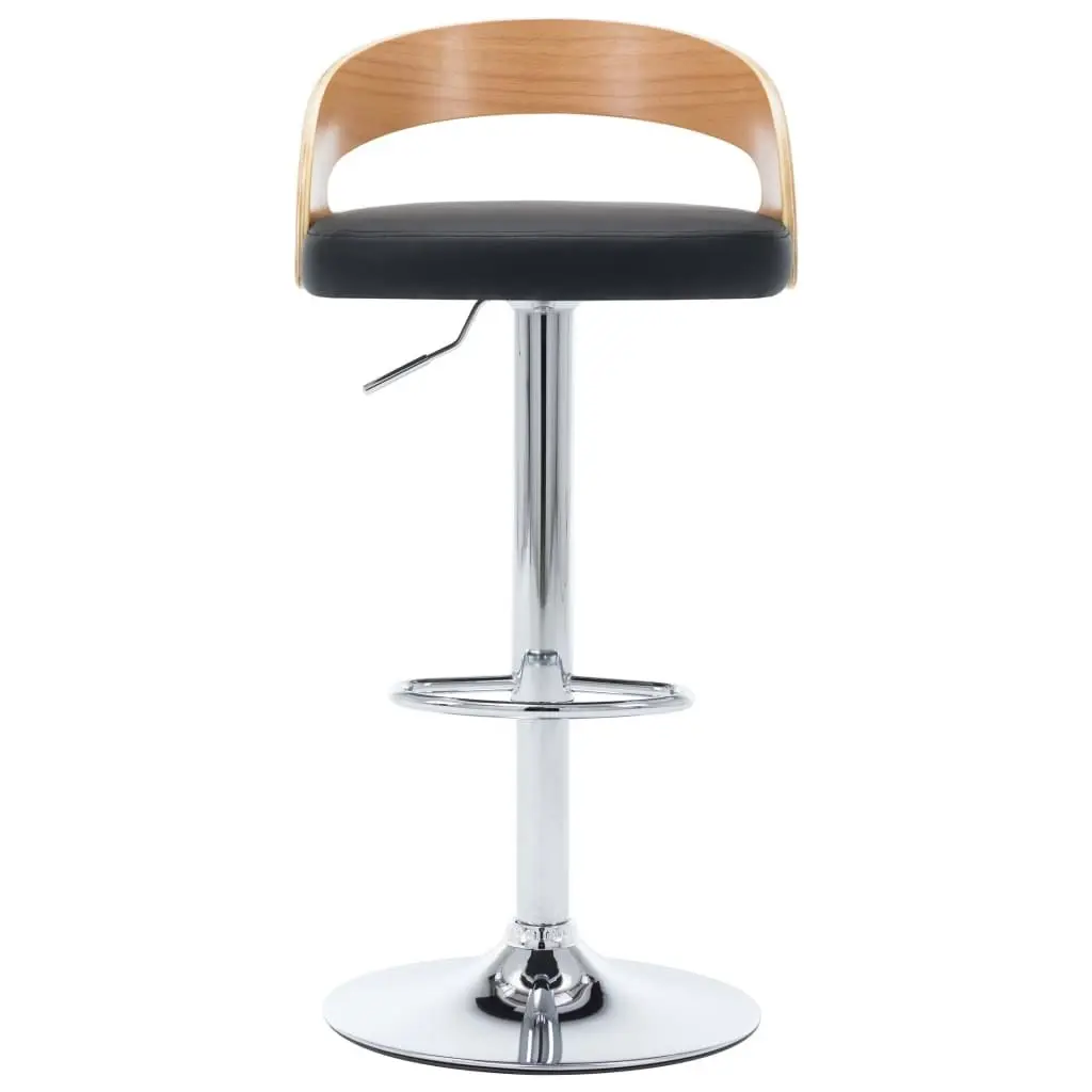 Bar Stools 2 pcs Black Faux Leather and Bentwood 283148