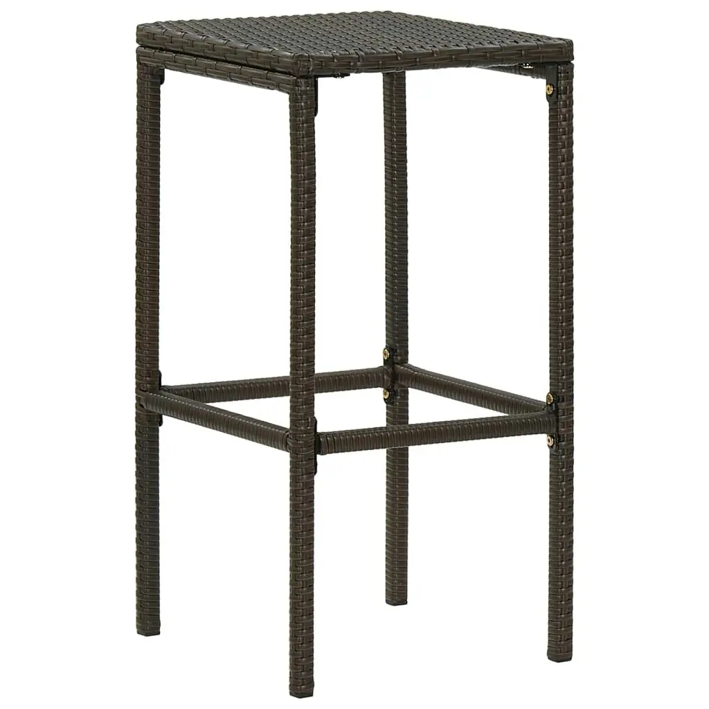 Bar Stools with Cushions 6 pcs Brown Poly Rattan 313448