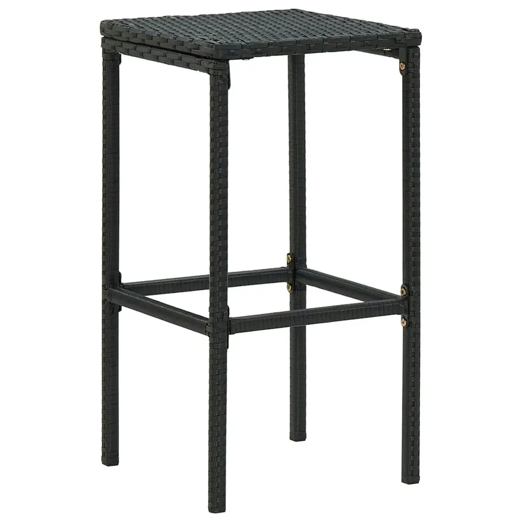 Bar Stools with Cushions 4 pcs Black Poly Rattan 313446