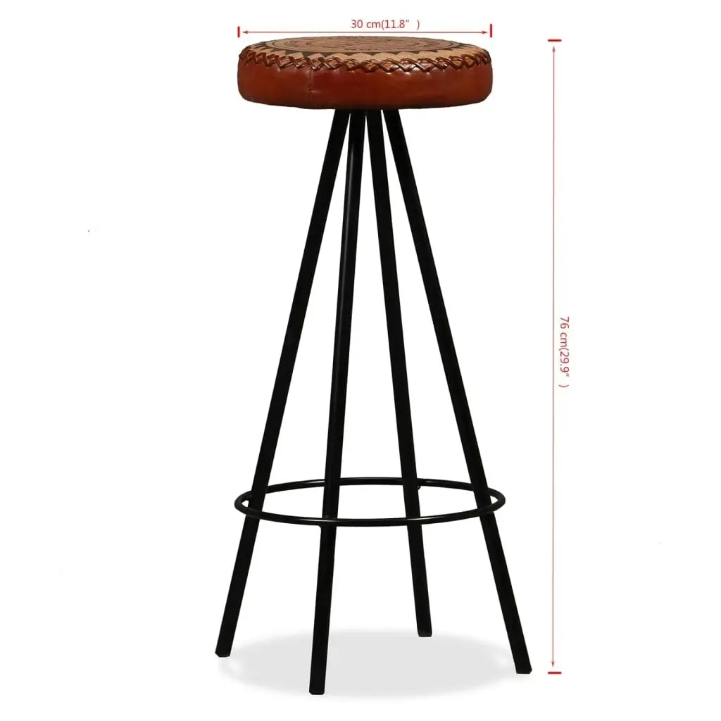 Bar Stools 4 pcs Real Leather 245448