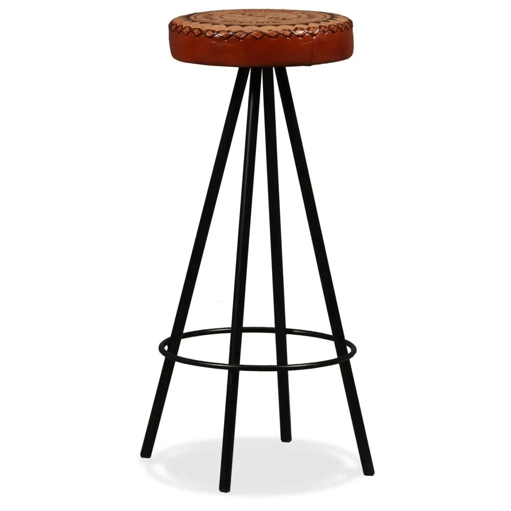 Bar Stools 4 pcs Real Leather 245448