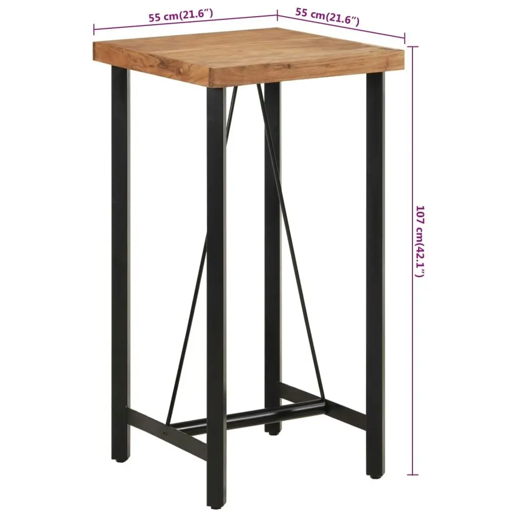 Bar Table 55x55x107 cm Solid Wood Acacia and Iron 356369