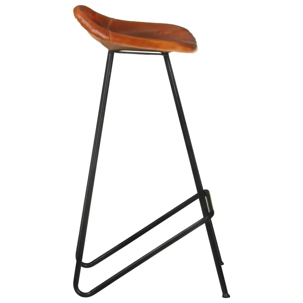 Bar Stools 4 pcs Brown Real Leather 320644