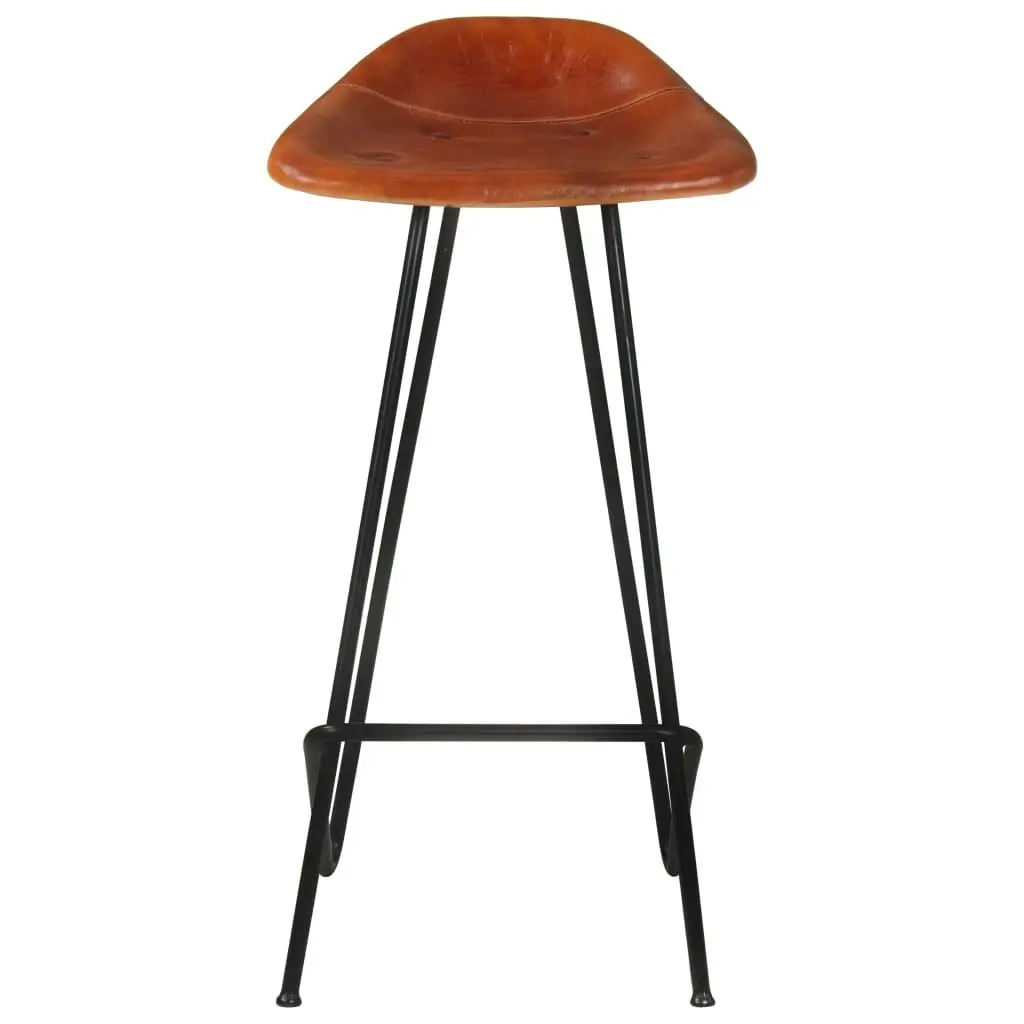 Bar Stools 4 pcs Brown Real Leather 320644