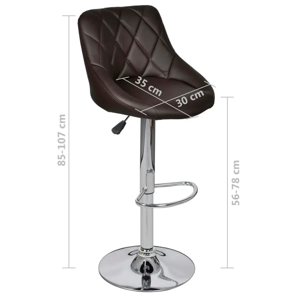 Bar Stools 2 pcs Brown Faux Leather 240469